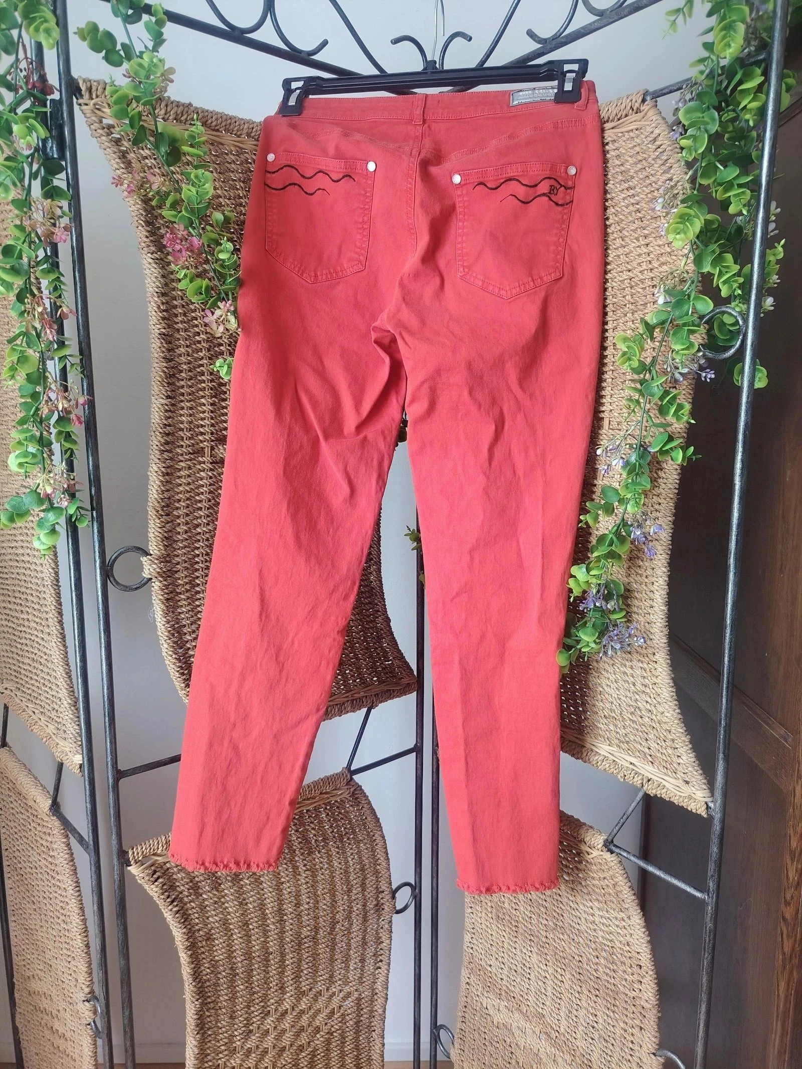 Jeans vermelho feminino tamanho 36 Ana Sousa – photo 4